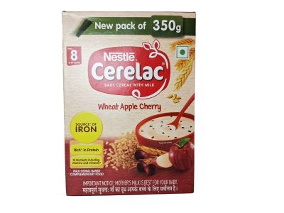 Nestle Cerelac Baby Cereal With Milk Wheat Apple Cherry 8 to 24 Months